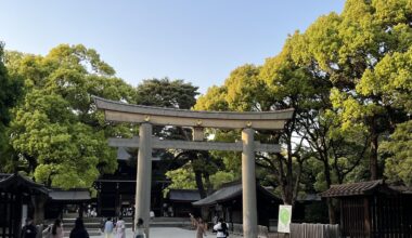 In front of a Torii Gate at Meiji Jingu