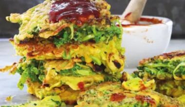 Japanese Cabbage Pancakes With okonomiyaki Sauce