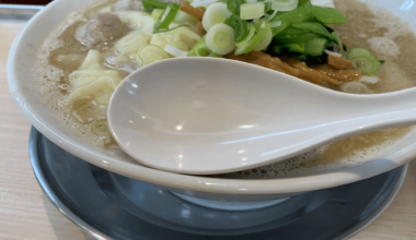 Shio ramen made with pork, chicken and beef broth (Funakoshi in Tokyo)