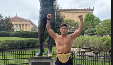 The IWGP Champ enjoying his time in Philadelphia.