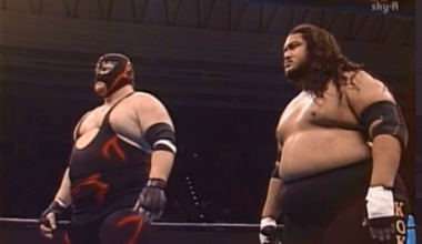 The team of Vader and Great Kokina (Yokozuna) in NJPW