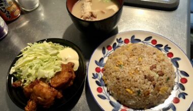 Homemade Cha-han, Karage and Miso soup set :)