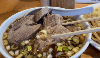 Top level chunky chashu at ramen shop “Rikido” in Gifu