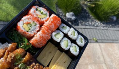 Delicious sushi bento box