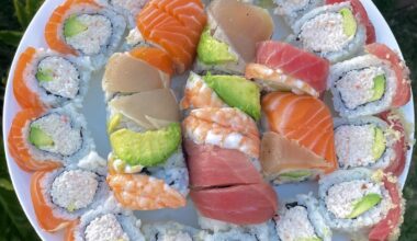 A delicious sushi lunch! dig in time!