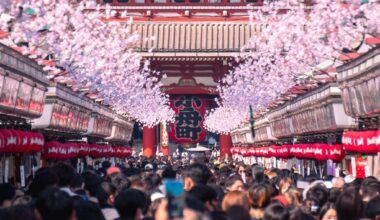 Nakamise-dori during sakura season