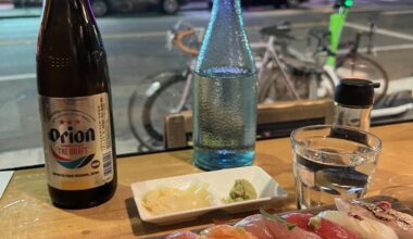 Sushi & an Orion beer in SF