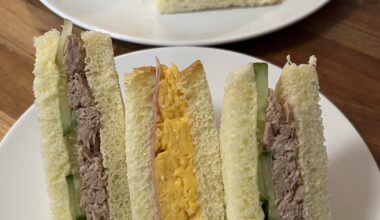 Konbini inspired tuna and egg sandwiches