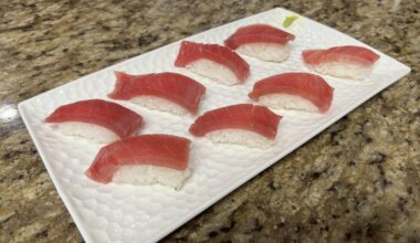 Homemade tuna nigiri