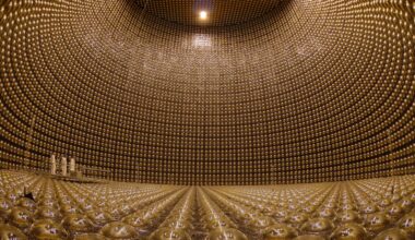 Inside the Super-Kamiokande neutrino observatory near Takayama.