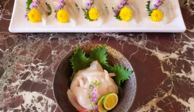 Home-made sashimi lunch for my dad and I