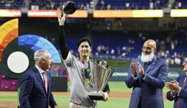 Ohtani's WBC locker room nameplate sells for $116,010