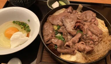 Wagyu sukiyaki from a kaiseki course in Isetan Tokyo