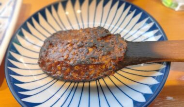 Yaki Miso. Slightly sweet miso roasted over fire. Goes well with sake.