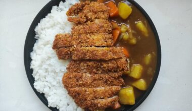 Simple homemade chicken katsu curry.