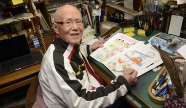 Manga drawings preserved on "washi" for generations to come