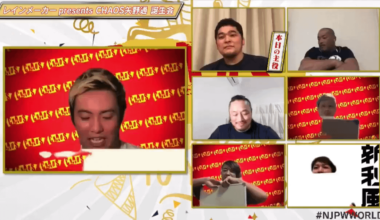 Okada loses his mind when YOSHI-HASHI tries writing "Happy Birthday" on their CHAOS group stream during the pandemic