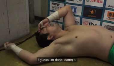 Taguchi and Alex Zayne post match promos from last year’s BOSJ after the latter beat the Coach by literally eating his ass out.