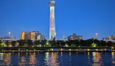 Skytree from Boat on Sumida River