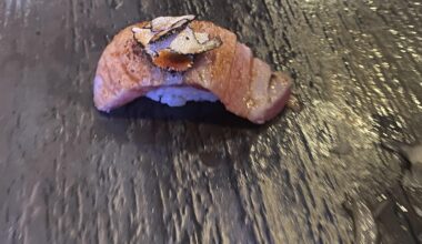 Blowtoarch cooked toro with truffle