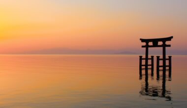 5AM sunrise over Lake Biwa, the largest lake in Japan, four years ago today (Shiga-ken)