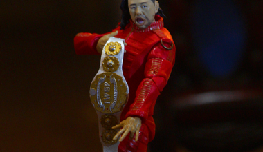 Nakamura and the IWGP Intercontinental Title in plastic form! [OC]