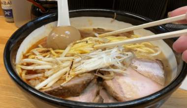 Steaming hot spicy miso ramen in Tokyo