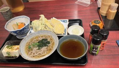 Delicious and nutritious meal at a teishoku and syokudo restaurant in Kyoto. All of this cost only ¥1300 (~$9.50)