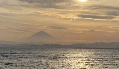 Sunset and Mount Fuji in the Distance