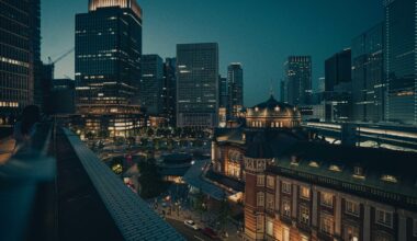 Tokyo Station from Kitte Rooftop