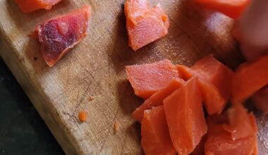 Is this color something to be worried about with sashimi grade salmon? Ya ya, I know, wooden cutting board maybe not the best choice, wasn't me, I swear