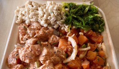 Delicious Miso Salmon & Hawaiian Albacore Poke Bowl For Lunch