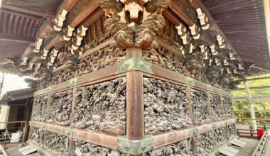 Extraordinary and rare wood carvings at Shibamata Taishakuten Temple, Tokyo.