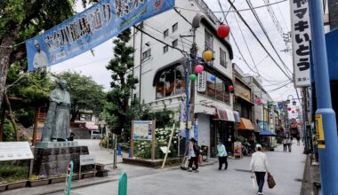 The cute shōtengai of Tachiaigawa, Shinagawa ft. Sakamoto Ryoma [OC]