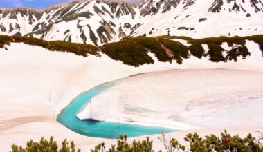 Mikuriga Pond spring melt at Murodo, four years ago today (Toyama-ken)