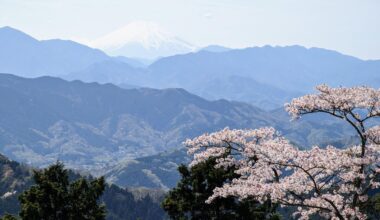 [OC] Fuji-san, faintly (April 2023)