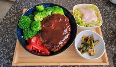 Tried making hamburg steak for the first time - tasted great!