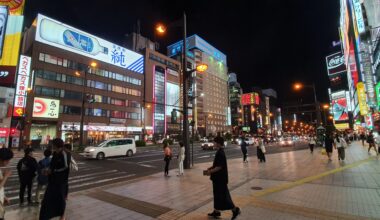 Sapporo at night time near JR station