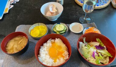 Saturday dinner - tamago kake gohan (details in comments).