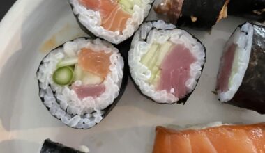 Homemade Assorted Tuna and Salmon Maki