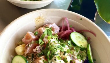 Had the best poke bowl in VA Beach- soy cured tuna & shiso salmon