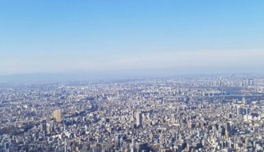 View of city of Tokyo from Top Deck of Skytree (December 2019)