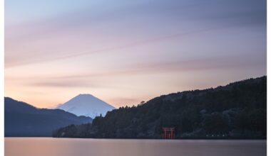 Long exposure for a long slow sunset - Lake Ashi, Hakone, Japan
