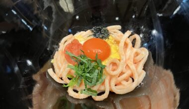 Mentaiko and egg udon