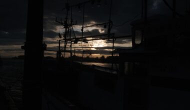 Kushiro Port at sunset