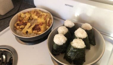 My first time making Tamagoyaki and Tuna Onigiri, not perfect but so delicious