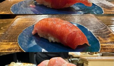 Three cuts of Maguro in Toronto - lean -> fat