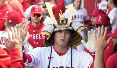 Shohei Ohtani fans get chance to see copy of Angels' samurai helmet in Tokyo