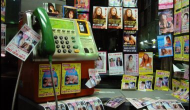 Public phone booth in Shibuya, 2002