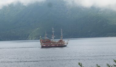 Pirate ship sailing Lake Ashinoko